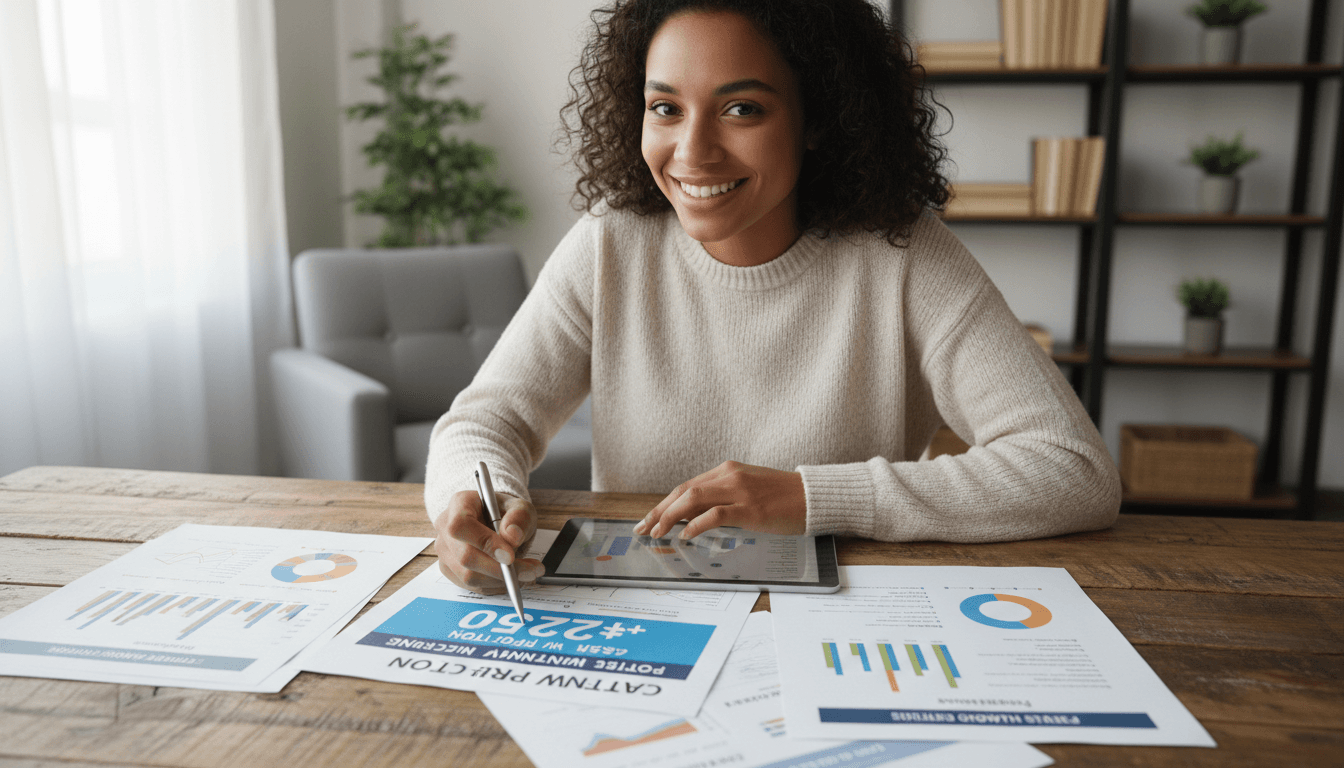Beginner investor reviewing property investment strategy documents